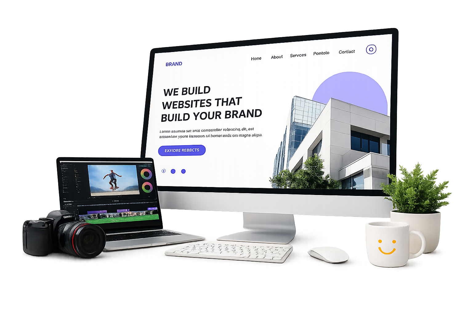 Minh họa thiết kế website và dựng video