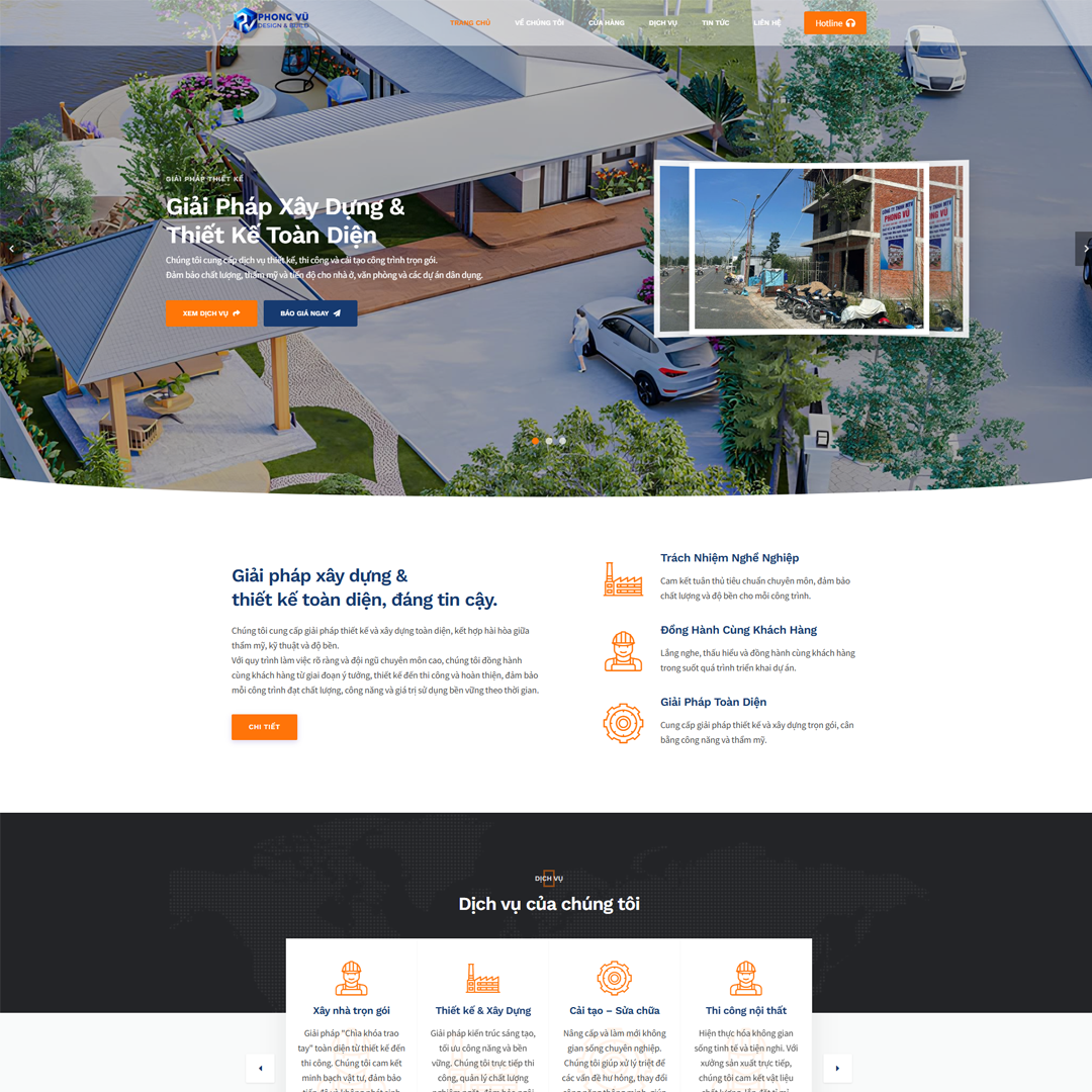 Website vật liệu xây dựng Phong Vũ