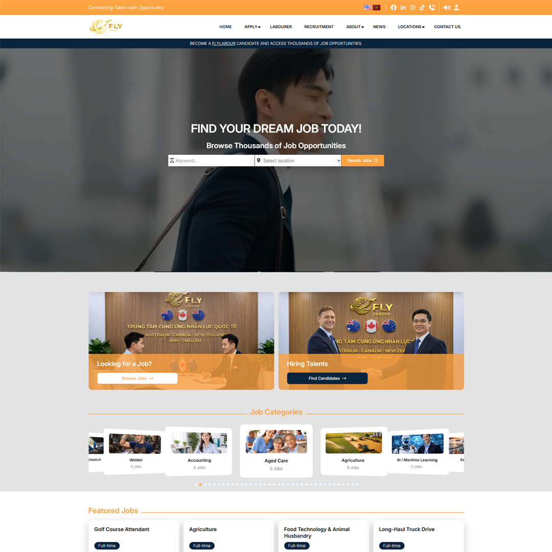 Website tuyển dụng lao động nước ngoài Flylabour