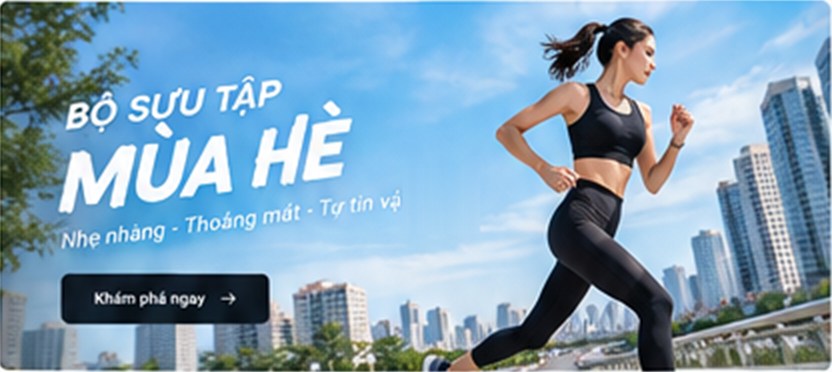 Nữ vận động viên chạy bộ trong bộ sưu tập mùa hè